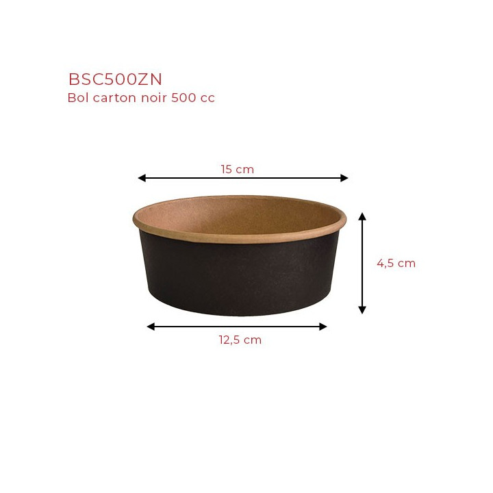 bol carton noir 500 ml dimensions