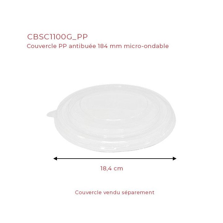 couvercle plastique pp 184 mm