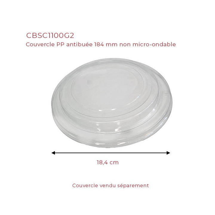 couvercle plastique RPET 184 mm