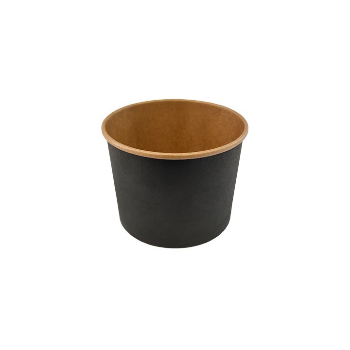 Pot en carton kraft noir 600 cc