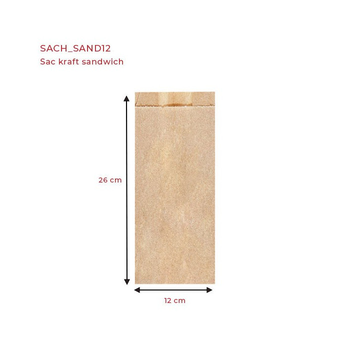 Sac kraft sandwich12x4x26 dimensions