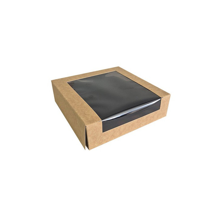 Boite carton fenêtre kraft 14 x 14 cm