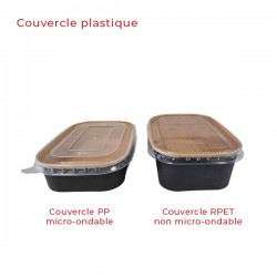 miniature Barquette alimentaire carton rectangle noir et kraft