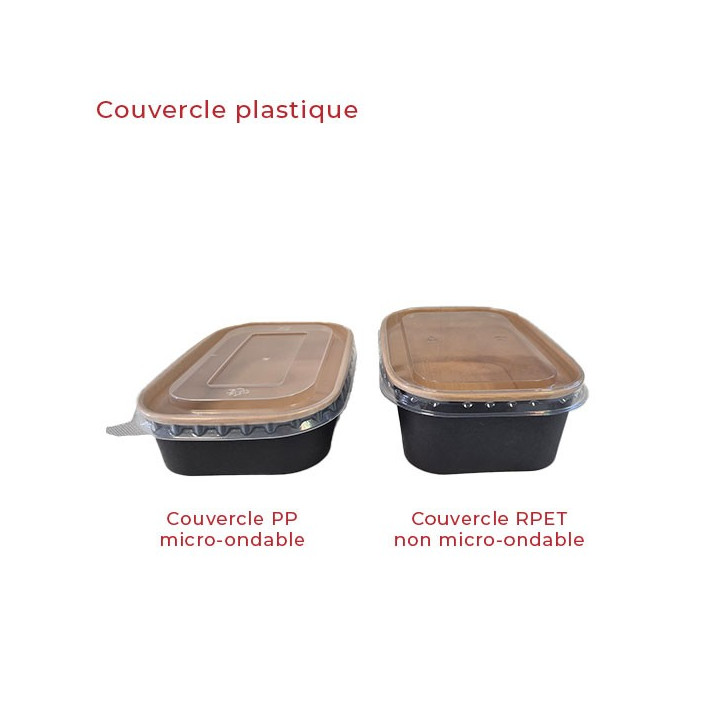 Barquette alimentaire carton rectangle noir