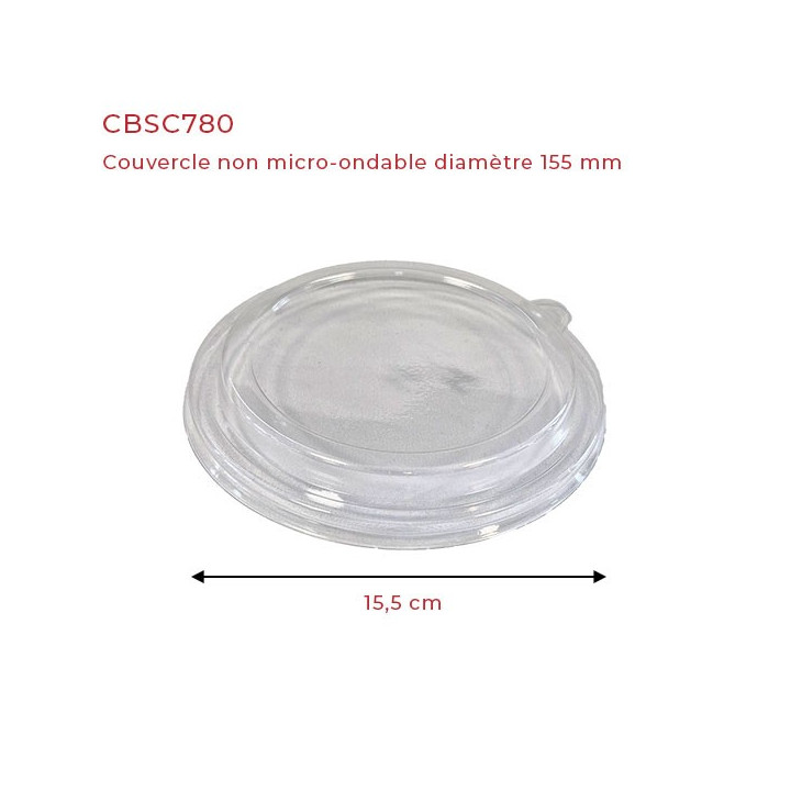 couvercle RPET saladier bol 155 mm dimensions