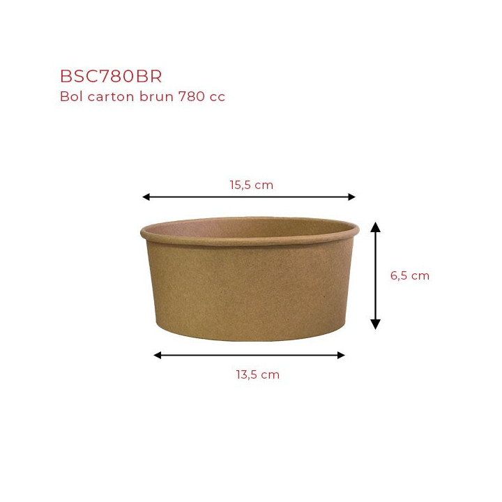 Saladier carton d155 780 cc dimensions