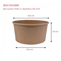 miniature Bol carton rond 155mm