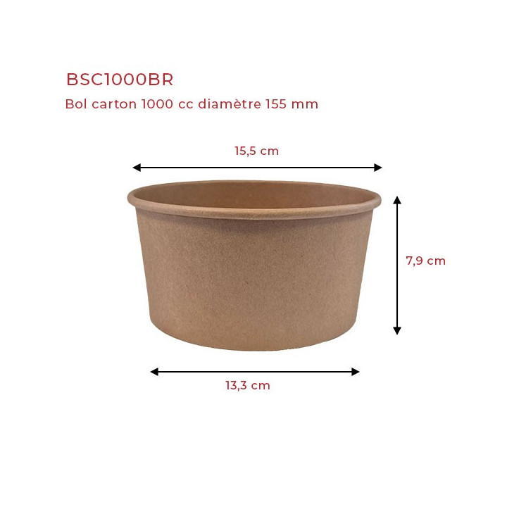 Saladier carton d155 1100 cc dimensions