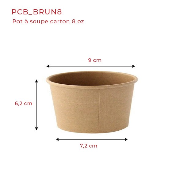 Pot à Soupe Carton Kraft Brun