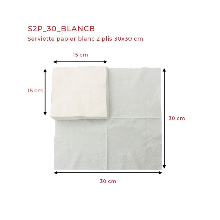 serviette papier blanc 2 pli 30x30 cm dimensions