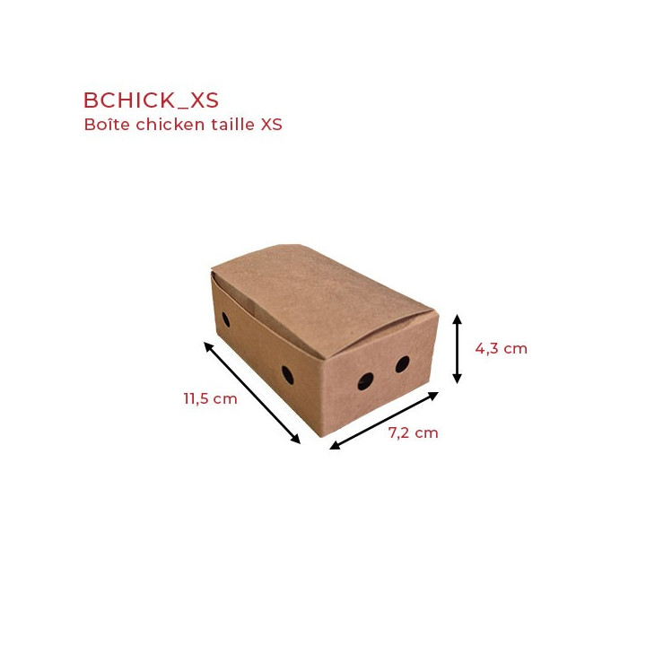 Boite carton alimentaire chicken BCHICK_XS  dimensions
