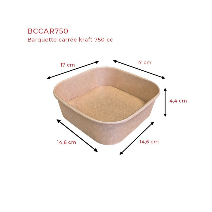 barquette alimentaire kraft 750cc dimensions