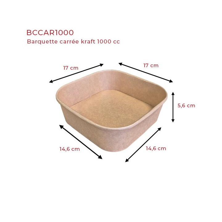 barquette alimentaire kraft 1000 cc dimensions