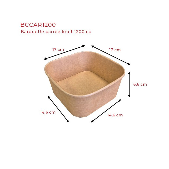 barquette alimentaire kraft 1200 cc