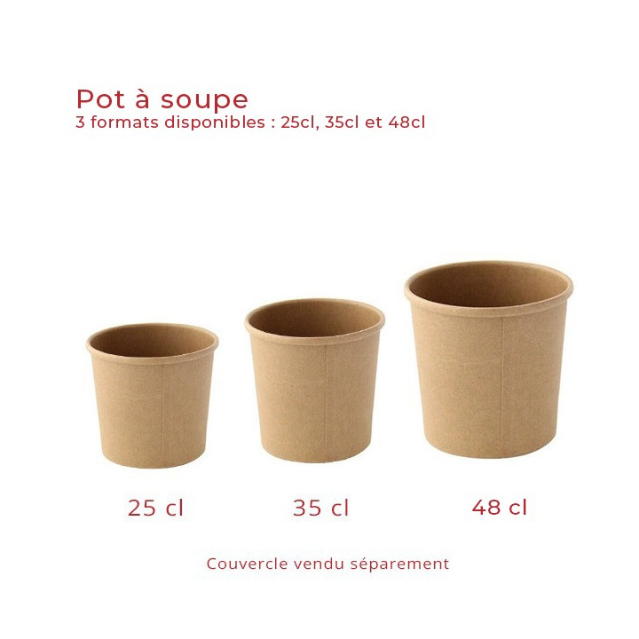 Pot à soupe carton kraft brun emballage alimentaire - Le Bon Emballage