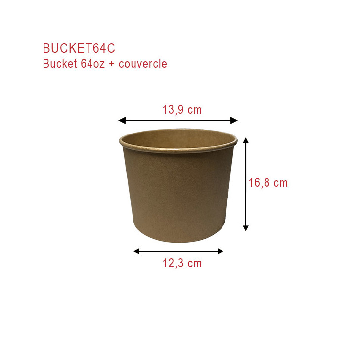 Buckets poulet kraft 1920 ml – Emballages kraft restauration rapide | Le Bon Emballage