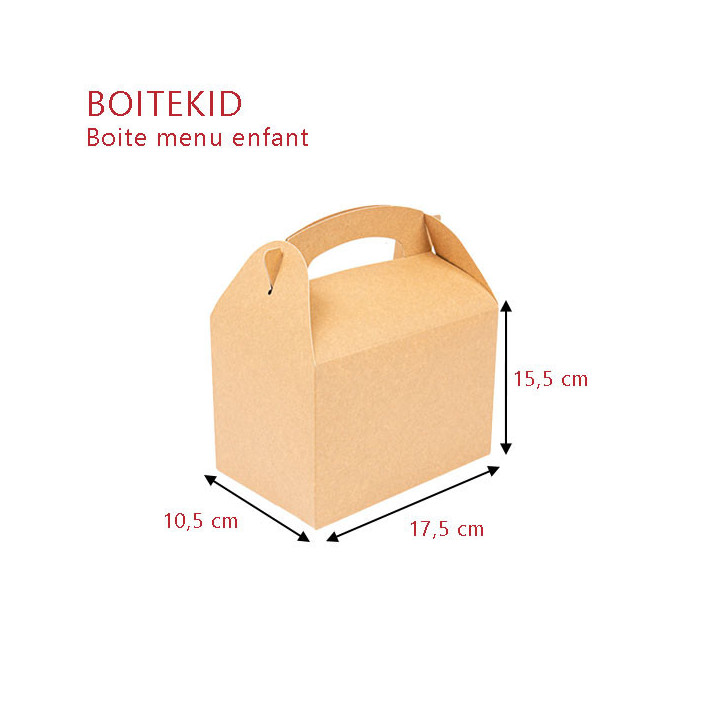 Box menu enfant kraft – Boîte repas enfant en carton brun