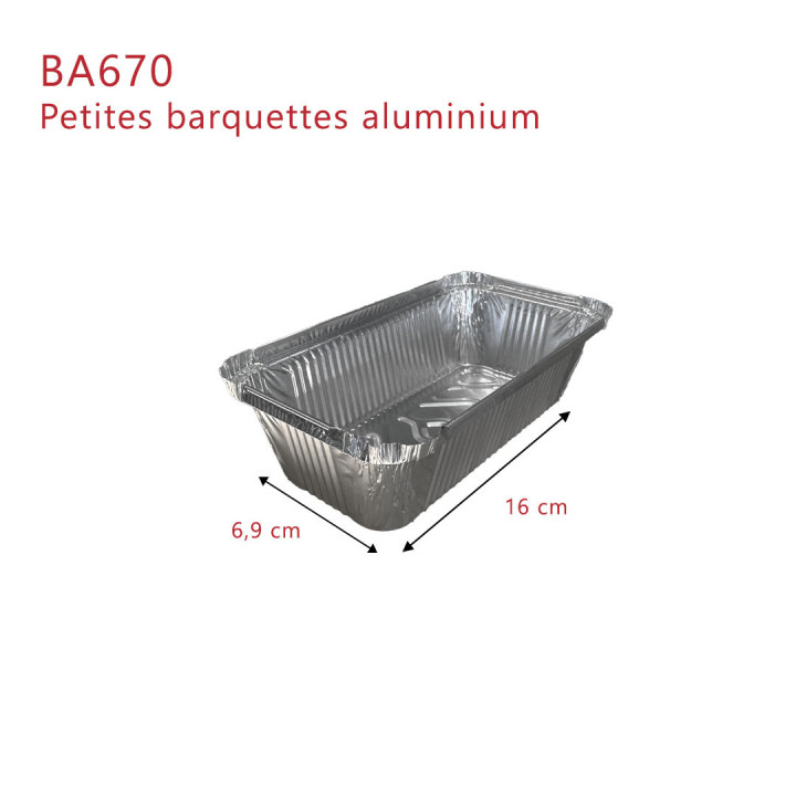 Petite barquette refermable Aluminium 670cc