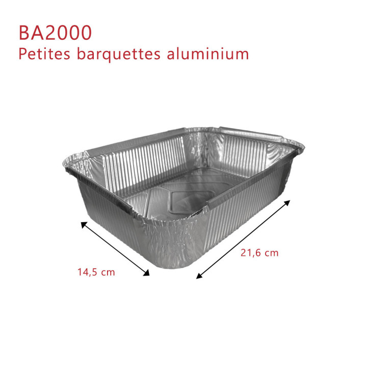 Petite barquette refermable Aluminium 2000cc