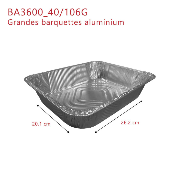 Grandes barquettes aluminium 3600cc