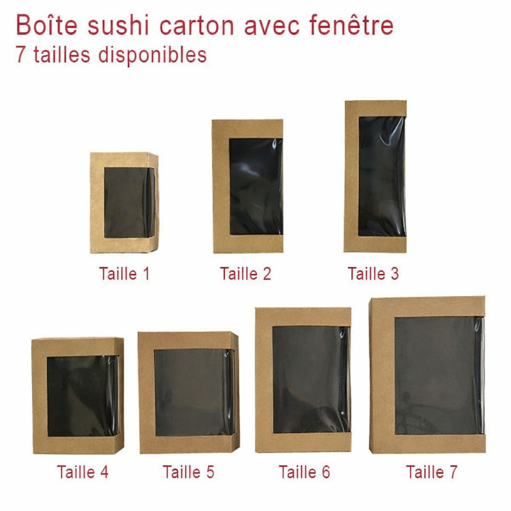 Barquette carton sushi tailles