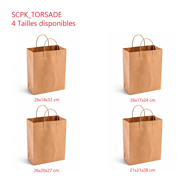 Sac Kraft SCPK-torsadé toutes tailles