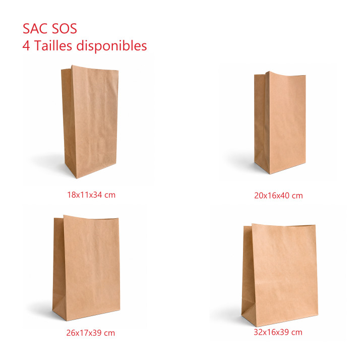 Sac Kraft brun SOS toutes tailles