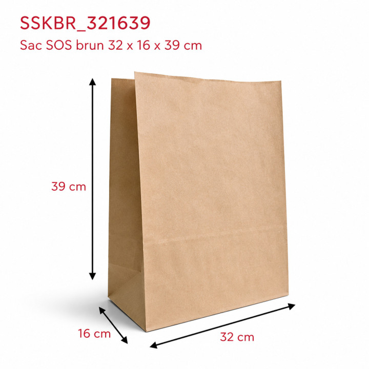 Sac Kraft brun SOS 321639 dimensions