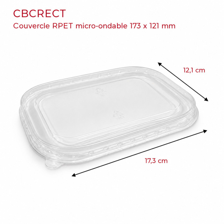 couvercle RPET CBRECT rectangle non micro-ondable