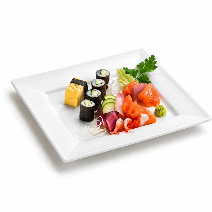 Assiette blanche carrée pulpe