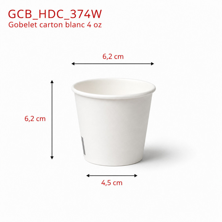 gobelet carton blanc 4 oz dimensions