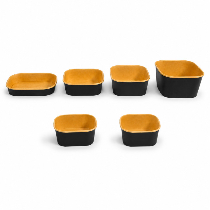 Barquette noire rectangle tailles disponibles