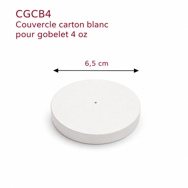 Couvercle papier 4 oz dimensions