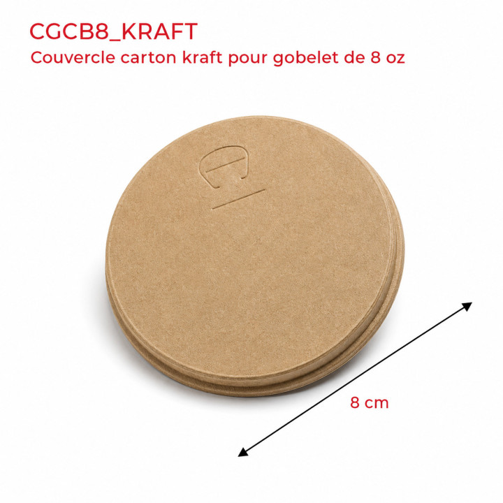 couvercle carton kraft 80 mm gobelet carton