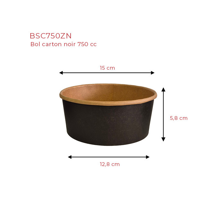 bol carton noir 750 ml dimensions