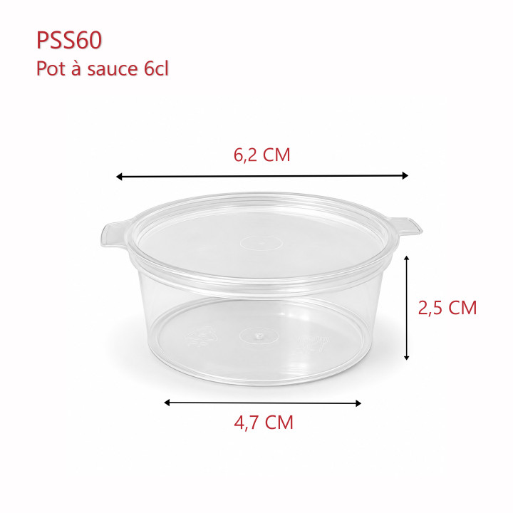 pot à sauce 6 cl - dimensions