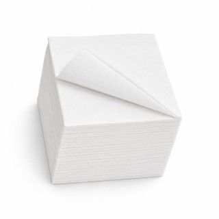 Serviettes 24x24 blanches 2 plis