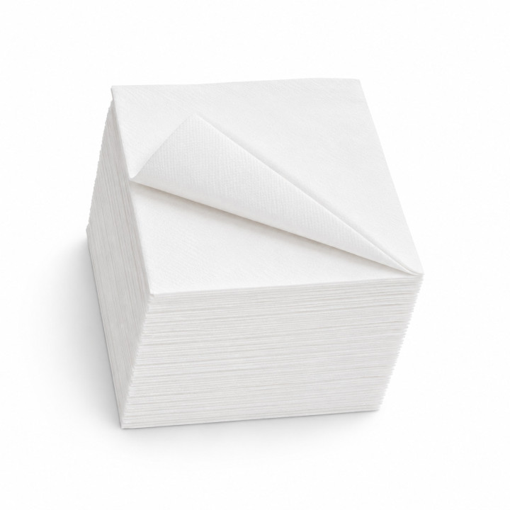 Serviettes 24x24 blanches 2 plis
