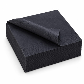 Serviette 20 x 20 noir 2 Plis