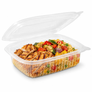 Barquette plastique micro-ondable à charnière
