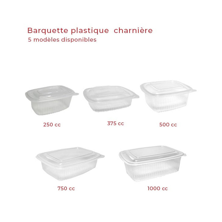 Barquette plastique micro-ondable à charnière