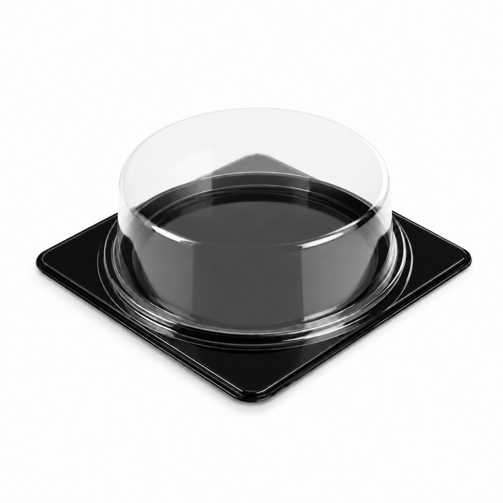 Boite à tarte fond noir + couvercle - Le Bon Emballage