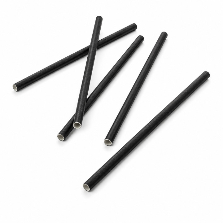 Pailles carton papier noir