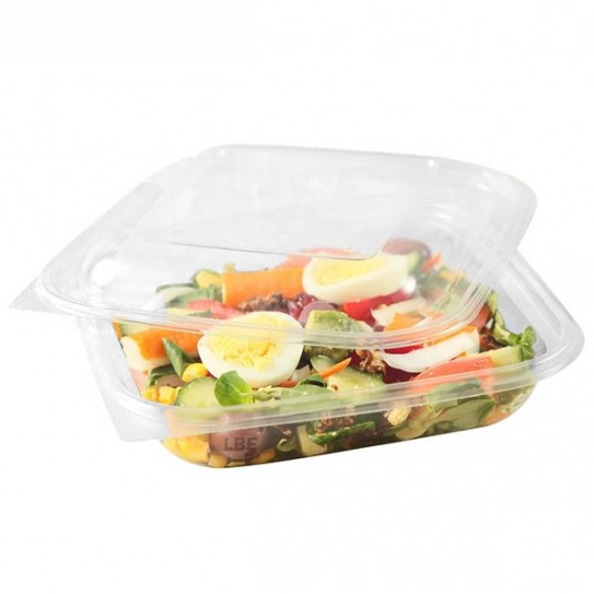 Barquette salade plastique carrée transparente