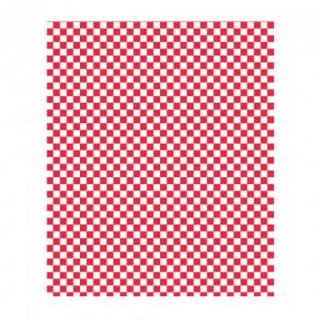 Papier  rectangle damier ingraissable rouge