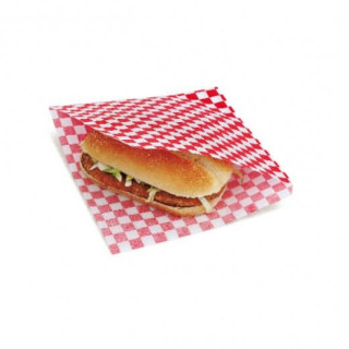 Sachet burger damier rouge