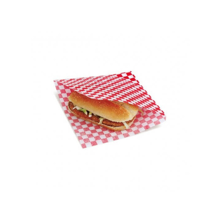 Sachet burger damier rouge