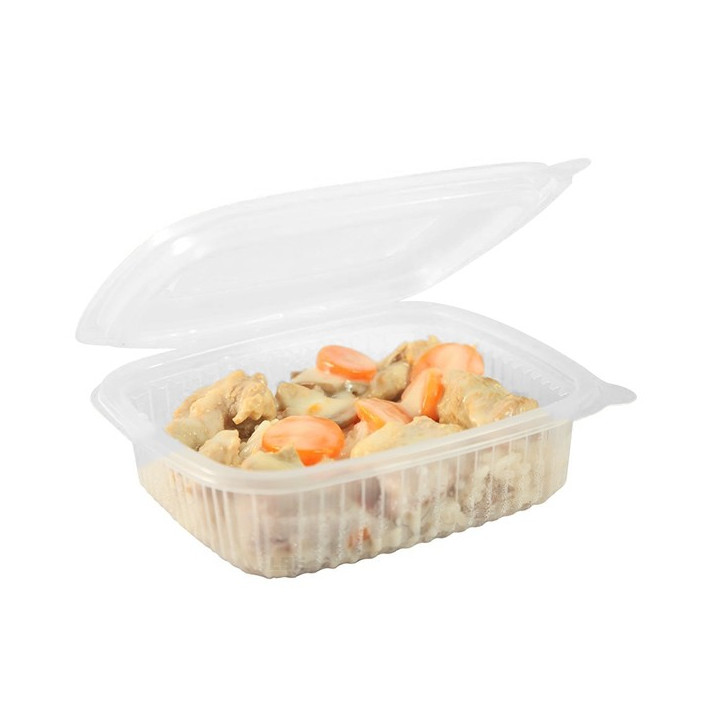 Barquette plastique micro-ondable ouverte à charnière