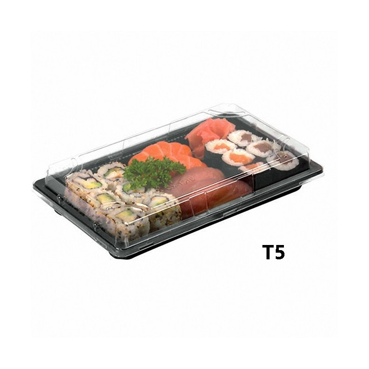 Barquette sushi rectangulaire plastique noire BS_5V_S