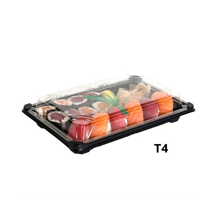 Barquette sushi rectangulaire plastique noire BS_4V_S